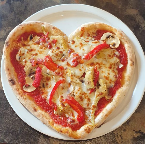 Pizza en forme de coeur